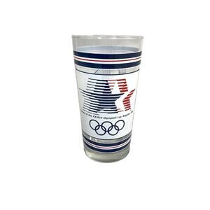 VINTAGE 1984 Summer Olympics Los Angeles Glass Tumbler Cup USA Collectors